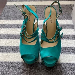 Suede platform heels